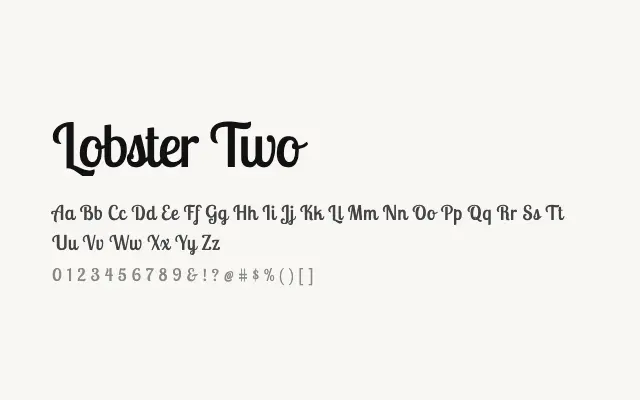Lobster Two specimen from Google Fonts