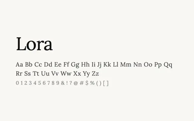 Lora specimen from Google Fonts