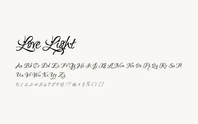 Love Light specimen from Google Fonts