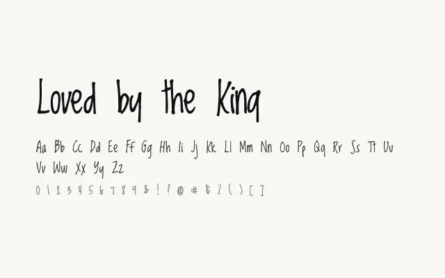 Loved by the King specimen from Google Fonts