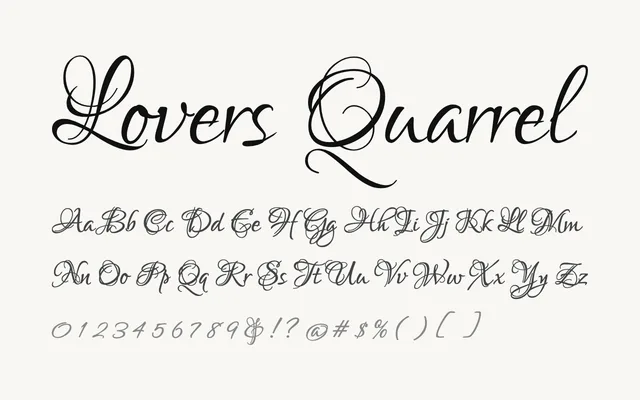 Lovers Quarrel specimen from Google Fonts