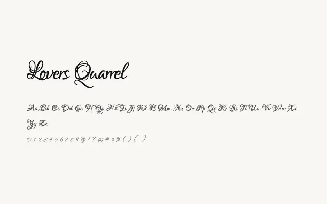 Lovers Quarrel specimen from Google Fonts
