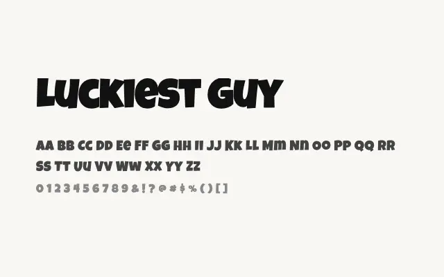 Luckiest Guy specimen from Google Fonts