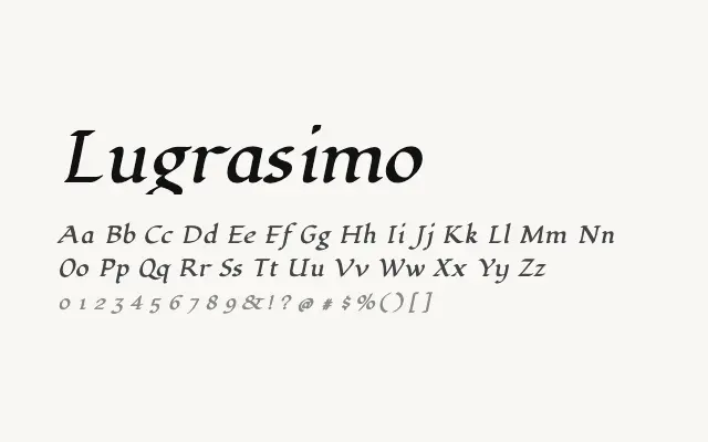 Lugrasimo specimen from Google Fonts