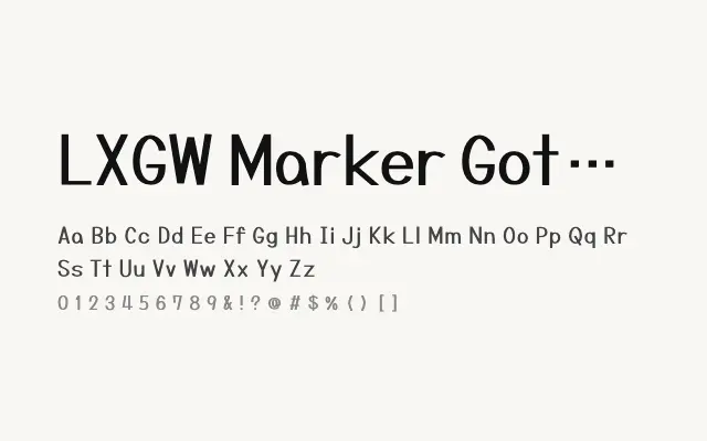 LXGW Marker Gothic specimen from Google Fonts