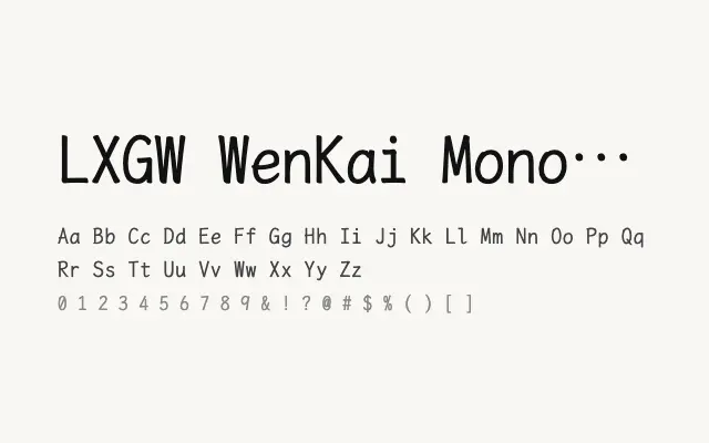 LXGW WenKai Mono TC specimen from Google Fonts
