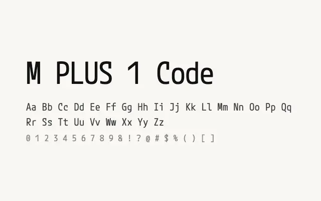 M PLUS 1 Code specimen from Google Fonts