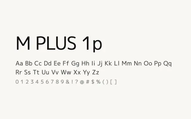 M PLUS 1p specimen from Google Fonts