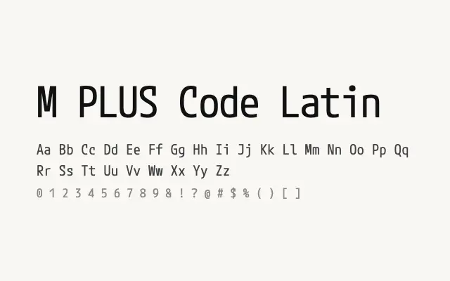 M PLUS Code Latin specimen from Google Fonts