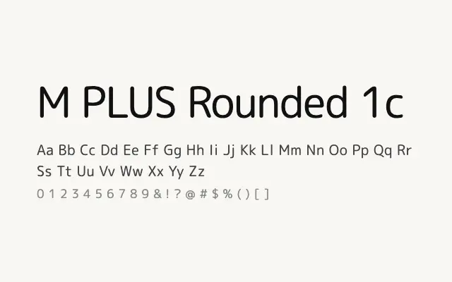 M PLUS Rounded 1c specimen from Google Fonts