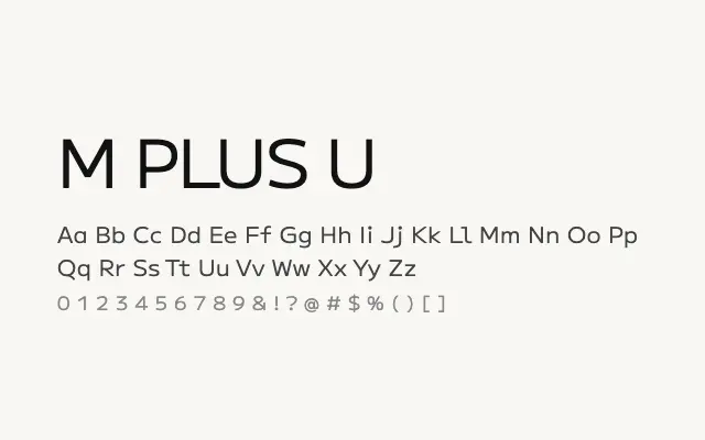 M PLUS U specimen from Google Fonts