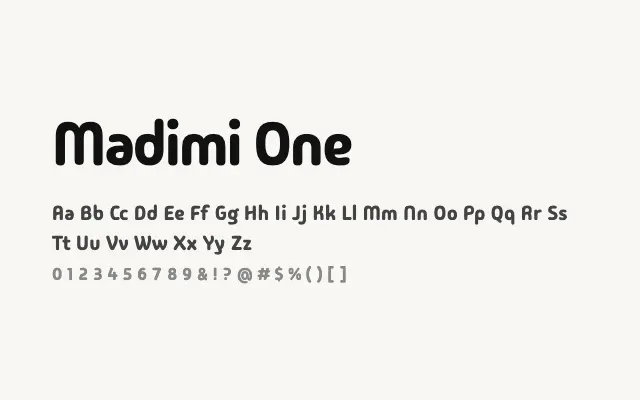 Madimi One specimen from Google Fonts