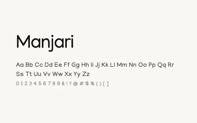 Manjari specimen from Google Fonts