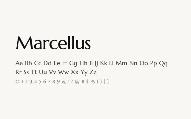 Marcellus specimen from Google Fonts