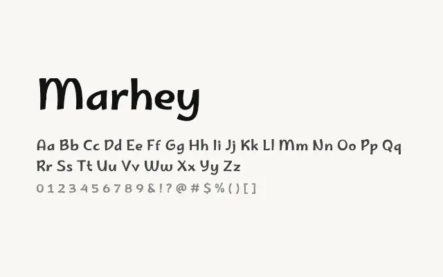 Marhey specimen from Google Fonts