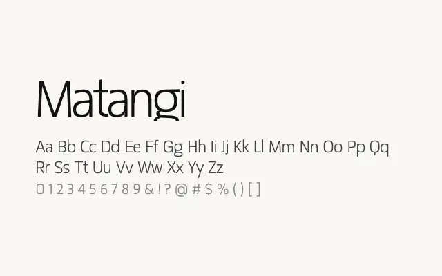 Matangi specimen from Google Fonts