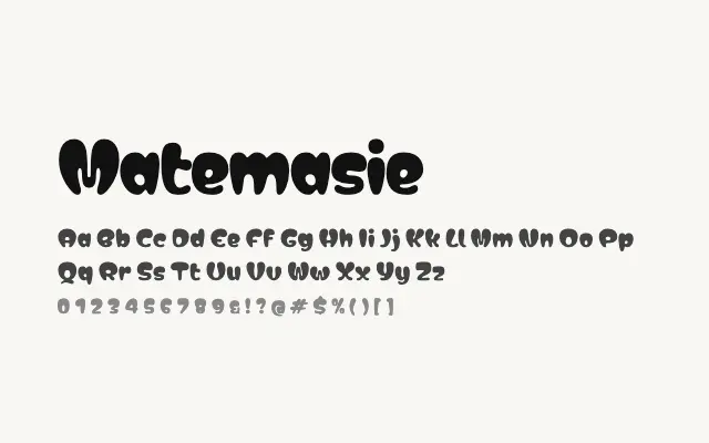 Matemasie specimen from Google Fonts