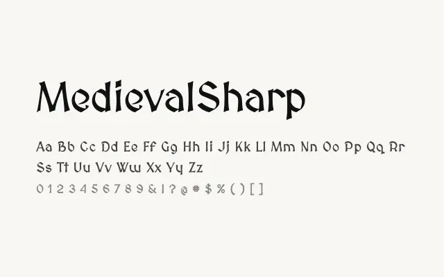 MedievalSharp specimen from Google Fonts