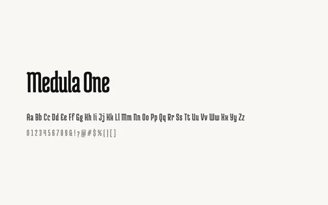 Medula One specimen from Google Fonts