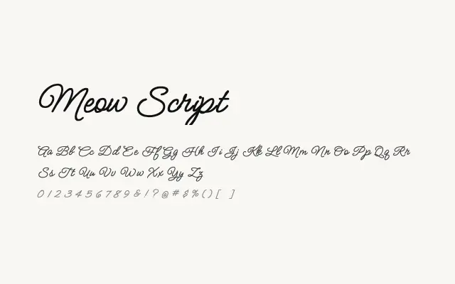 Meow Script specimen from Google Fonts