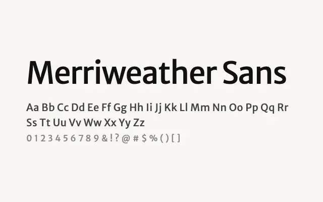 Merriweather Sans specimen from Google Fonts