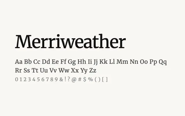 Merriweather specimen from Google Fonts