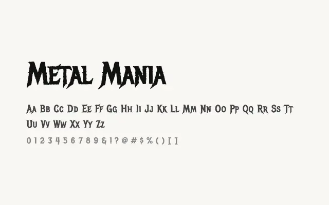 Metal Mania specimen from Google Fonts