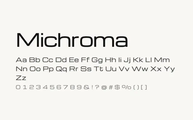 Michroma specimen from Google Fonts