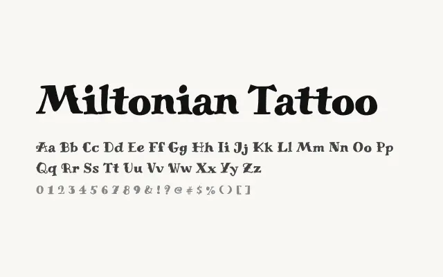 Miltonian Tattoo specimen from Google Fonts