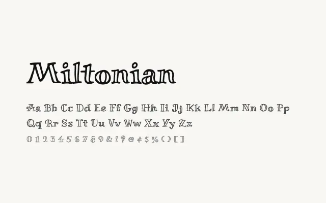 Miltonian specimen from Google Fonts