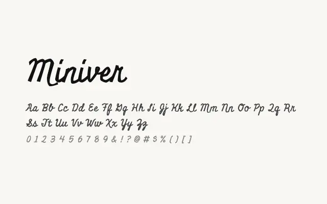 Miniver specimen from Google Fonts