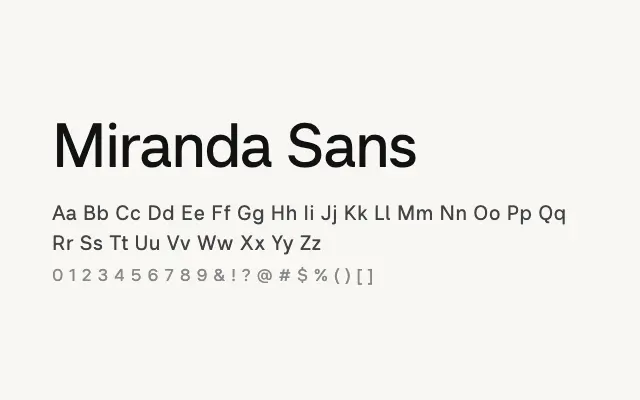 Miranda Sans specimen from Google Fonts