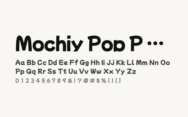 Mochiy Pop P One specimen from Google Fonts
