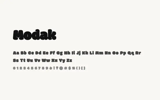 Modak specimen from Google Fonts