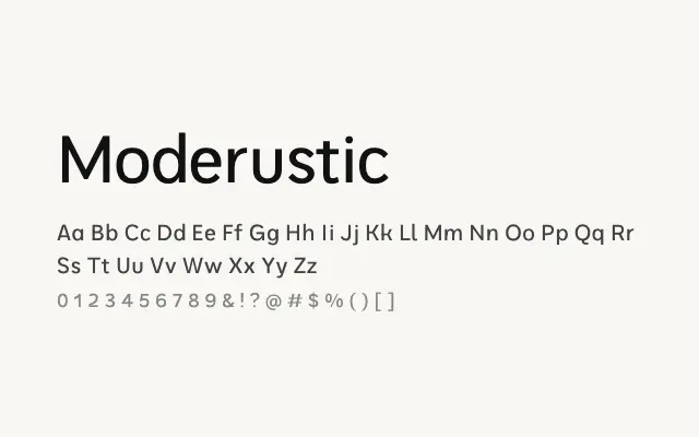 Moderustic specimen from Google Fonts