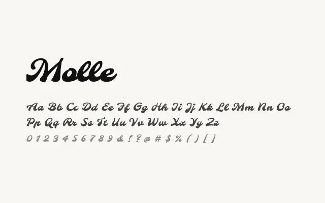 Molle specimen from Google Fonts
