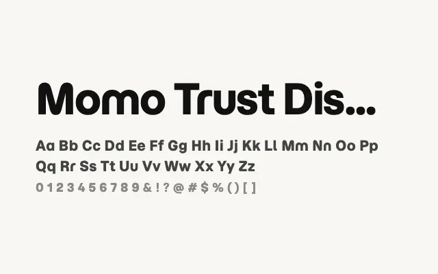 Momo Trust Display specimen from Google Fonts