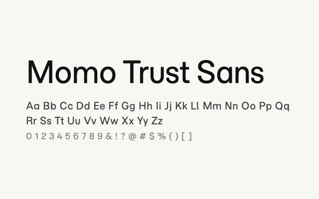 Momo Trust Sans specimen from Google Fonts
