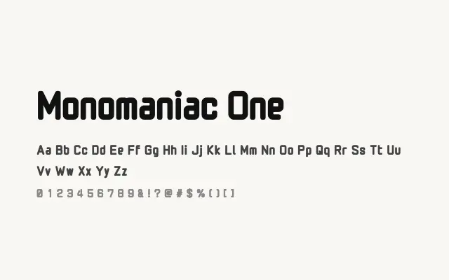Monomaniac One specimen from Google Fonts