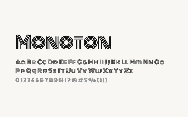 Monoton specimen from Google Fonts