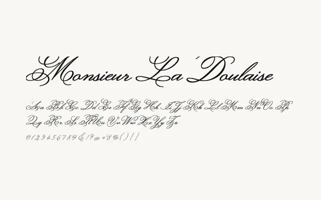 Monsieur La Doulaise specimen from Google Fonts