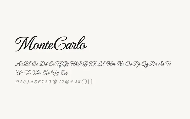 MonteCarlo specimen from Google Fonts