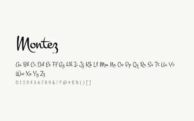 Montez specimen from Google Fonts