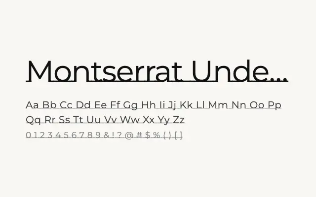 Montserrat Underline specimen from Google Fonts