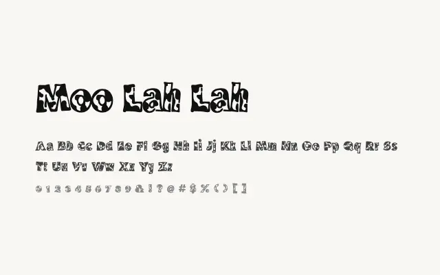 Moo Lah Lah specimen from Google Fonts