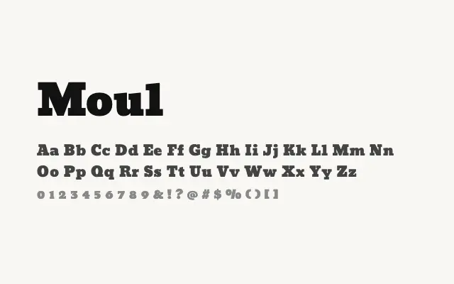 Moul specimen from Google Fonts