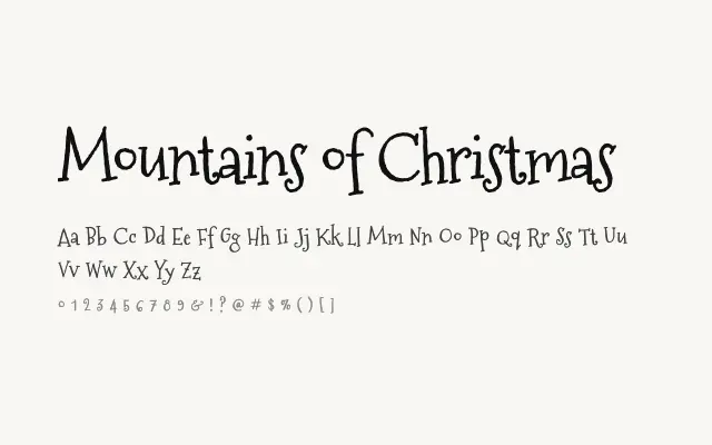 Mountains of Christmas specimen from Google Fonts