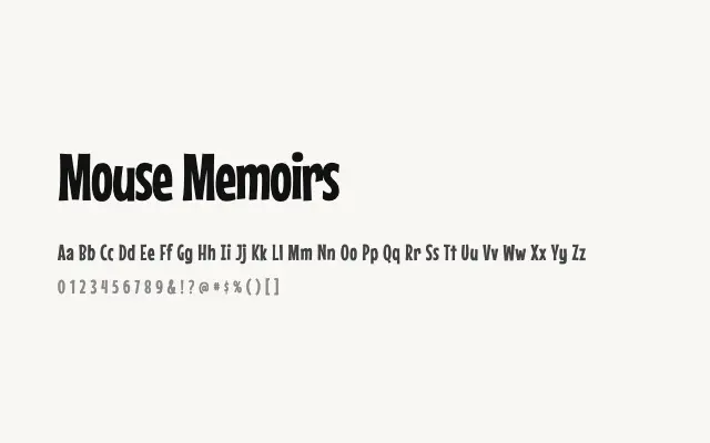 Mouse Memoirs specimen from Google Fonts