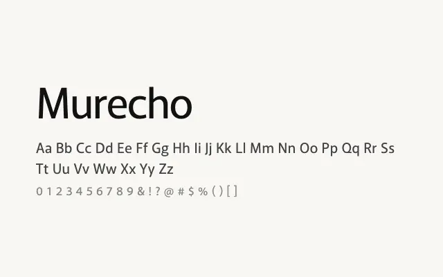 Murecho specimen from Google Fonts