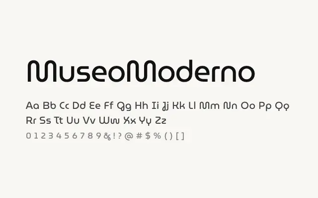 MuseoModerno specimen from Google Fonts